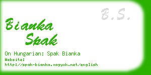 bianka spak business card